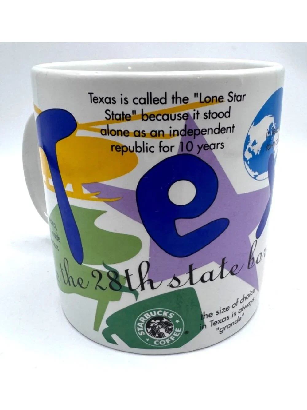 Starbucks Texas Mug 1997 States Of Bean Collection Ceramic Colorful Design Coffe